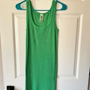 Green Ribbed Tank Dress - Casual Women's Dress